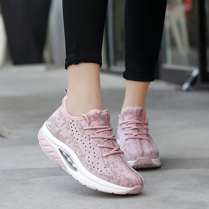 

New High Quality Women Vulcanized Shoes Outdoor Breathable Lightweight Sneakers Air Cushion Non-slip Casual Shoes Woman Sport