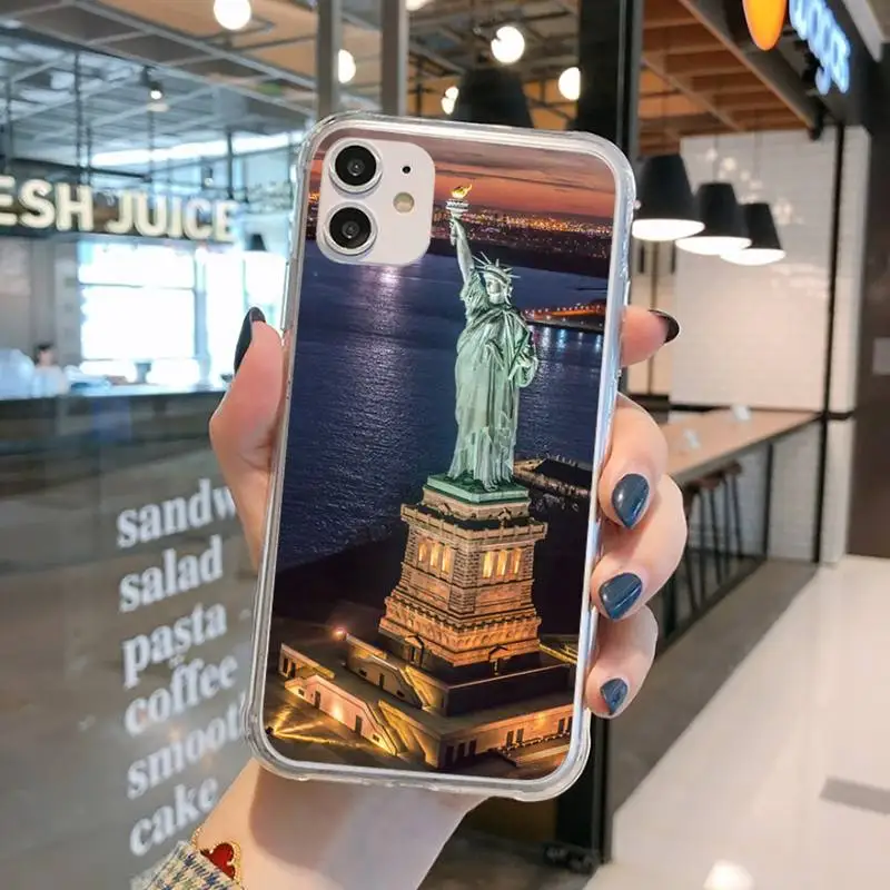 

New York City Phone Case Transparent for iPhone 11 12 mini pro XS MAX 8 7 6 6S Plus X 5S SE 2020 XR