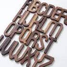 Буквы черного грецкого ореха в скандинавском стиле, декоративные цифры, комбинированные наклейки для украшения стен, буквы домашнего деревянного алфавита