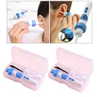 Электрический ушной пылесос 2 шт., жидкость для удаления грязи и ушей с помощью вакуумного воска, безболезненное ухочистка, инструменты для ушей, уход за ушами для детей и взрослых