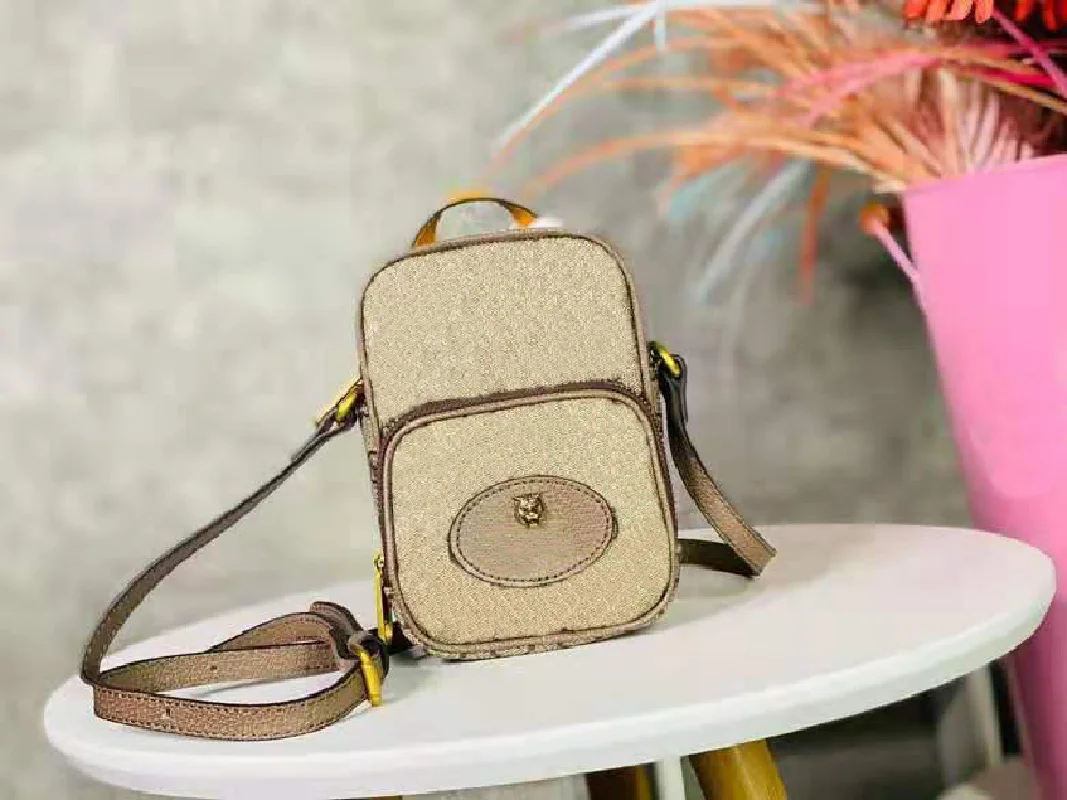 

2021 Luxury Brand, Double G, Exquisite Classic Elements With Mini Shape, Iconic Tiger Head, Fashionable Women's Messenger Bag