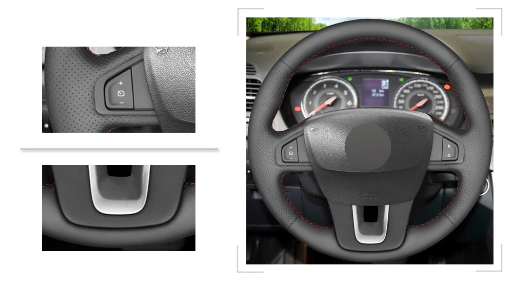 Черный PU искусственная кожа DIY чехол рулевого колеса автомобиля для Renault Лагуна 2008- широта 2010- Renault samsung SM5 2009