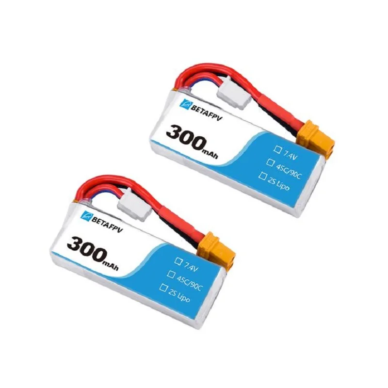 

2Pcs BETAFPV 300mAh 2S 45C Lipo Battery for Beta75X Mobula 7 and Eachine Trashcan 2S Brushless Whoop Drone Wholesales