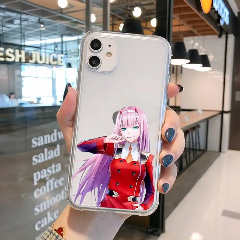 

Zero Two Darling in the FranXX Anime Phone Case Transparent for iPhone 11 12 mini pro XS MAX 8 7 6 6S Plus X 5S SE 2020 XR