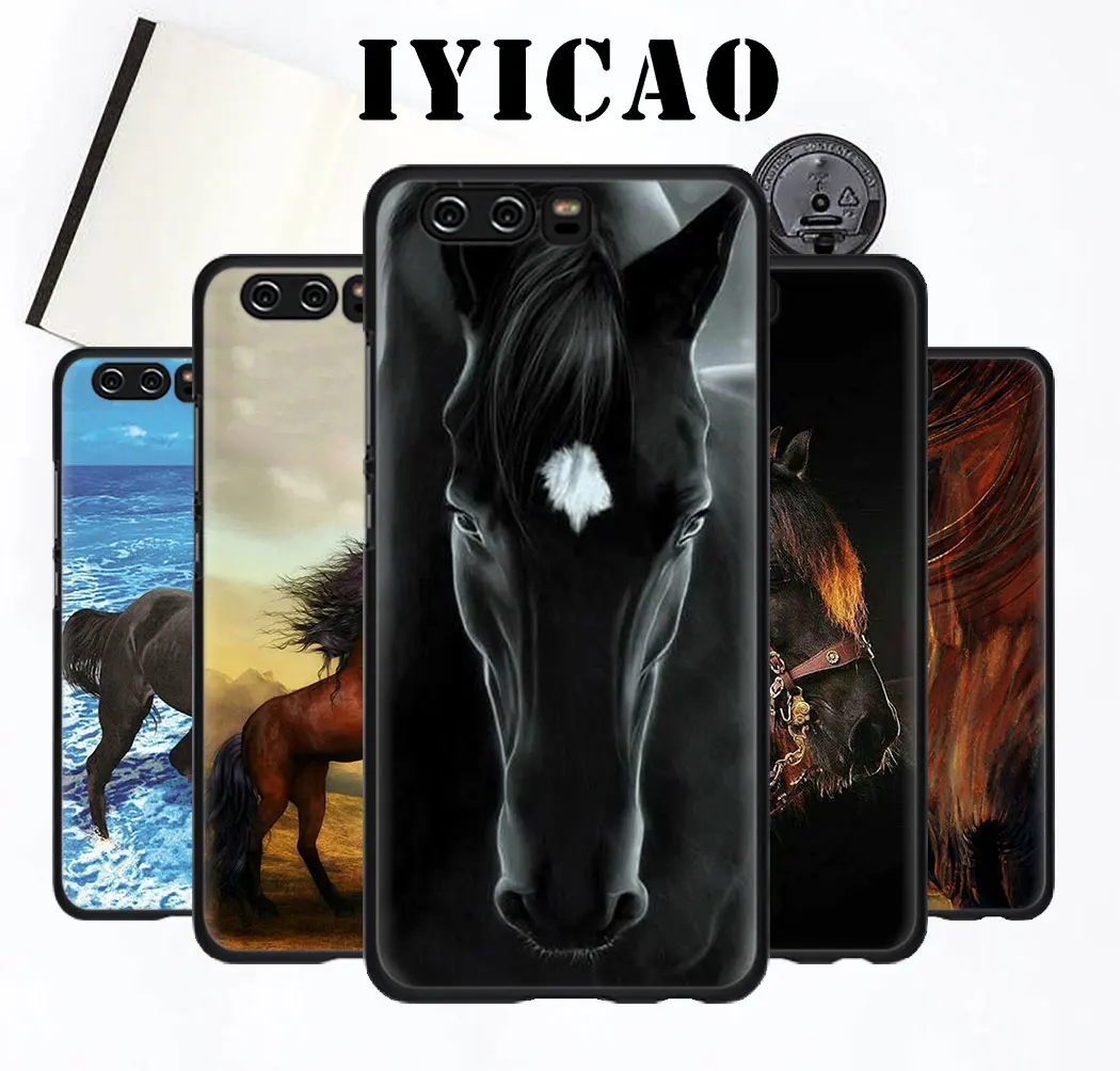Мягкий чехол для Huawei Honor 8 9 10 Lite 6A 7A 9X 20 Pro 7C 7X 8X 8C Note View с акварельным рисунком лошади