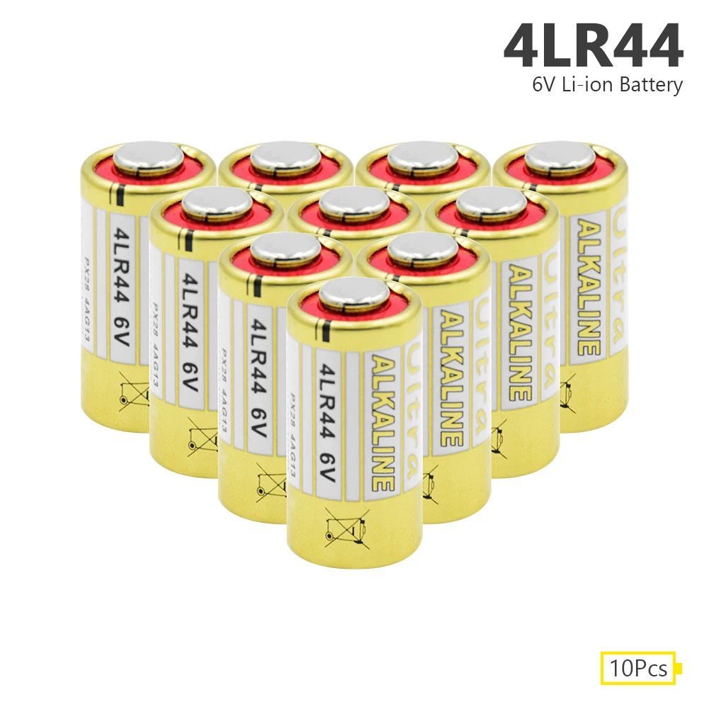 10 шт. 150 мАч 6V 4LR44 Батарея 4A76 A544V 4034PX PX28A L1325 4AG13 щелочной службы Батарея и сухие батареи для ошейник для собак