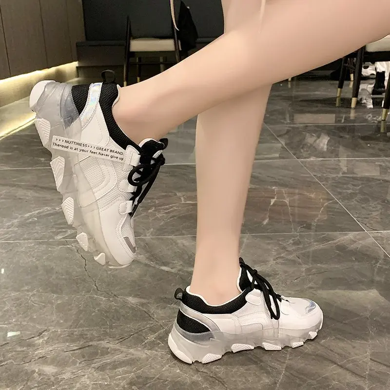 

2020 spring and autumn new crystal bottom breathable thin net shoes all-match casual sports shoes women fashion old shoes X365