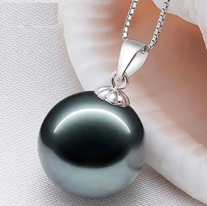 Ювелирное жемчужное ожерелье Tahiti подвеска в виде Черной жемчужины натуральная