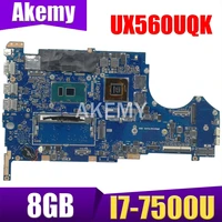 ux560uqk laptop motherboard for asus q534uq ux560ux ux560uq mainboard 8g ram i7 7500u gt940mx 100 work original mainboard