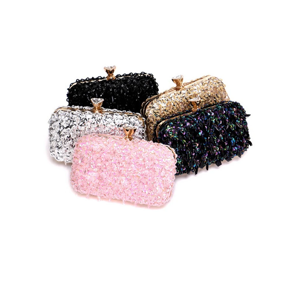 

Sequin Evening Banquet Bag New Fashion Shiny Mobile Phone Handbag Women Shoulder Crossbody Small Minaudiere Bag Lady