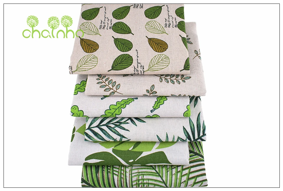 Chainho, серия Green Leaves, хлопковая льняная ткань с принтом для самостоятельного шитья и шитья дивана, скатерти, занавески, сумки, материал подушки