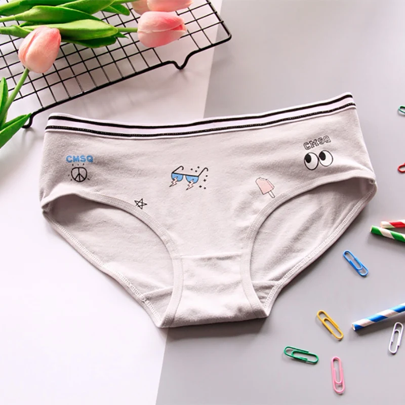 

Underwear Femme Sexy Cartoon Print Mid Waist Underwear Cotton Comfortable Underwear Women Cotton Pants Brief Lingerie Intimate