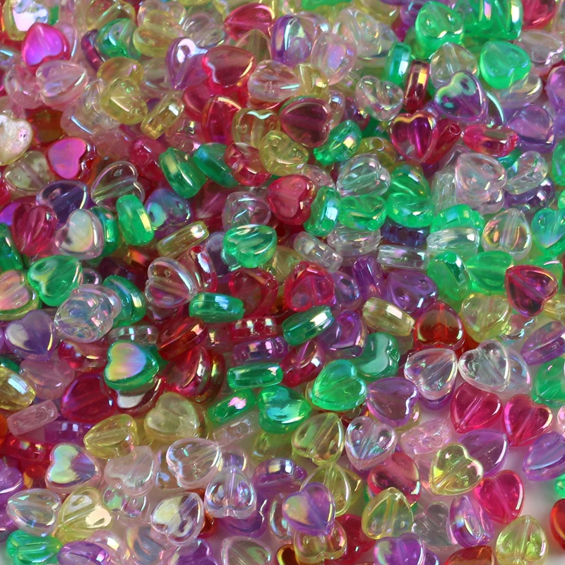 

4x9mm Mixed Heart Acrylic Beads Loose Spacer Beads for Needlework Jewelry Making Handmade DIY Bracelet Accessories 100pcs/lot