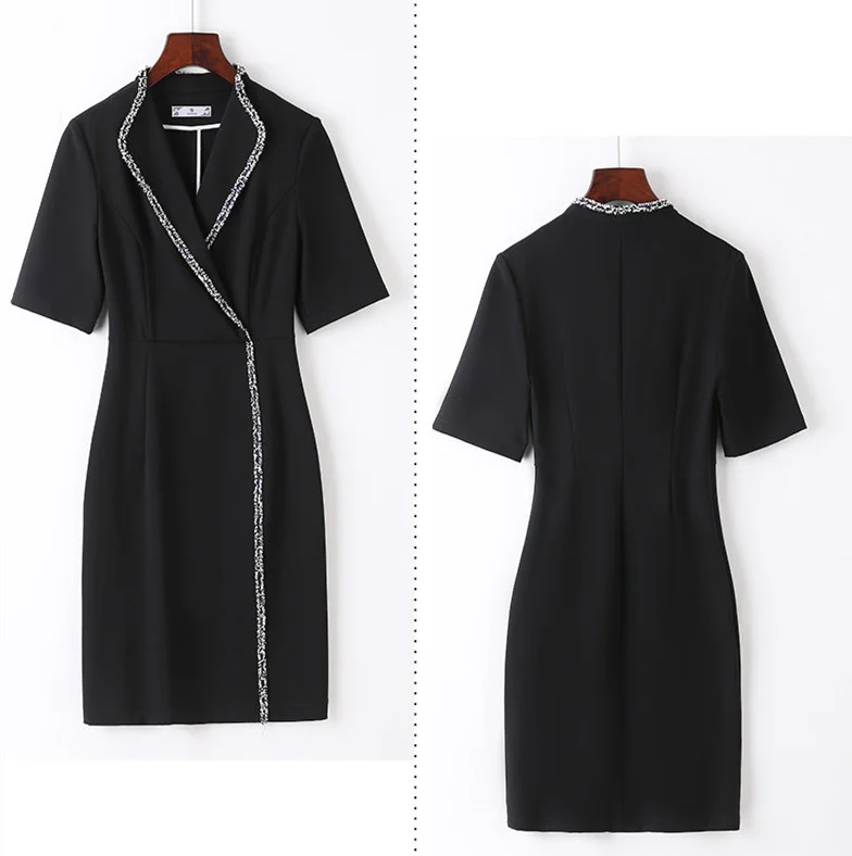 

Woman Casual Dress For Work Elegant Office Lady Korean Style Dress With Belt Vestidos Female Slim Business Formal Wear Plus Size