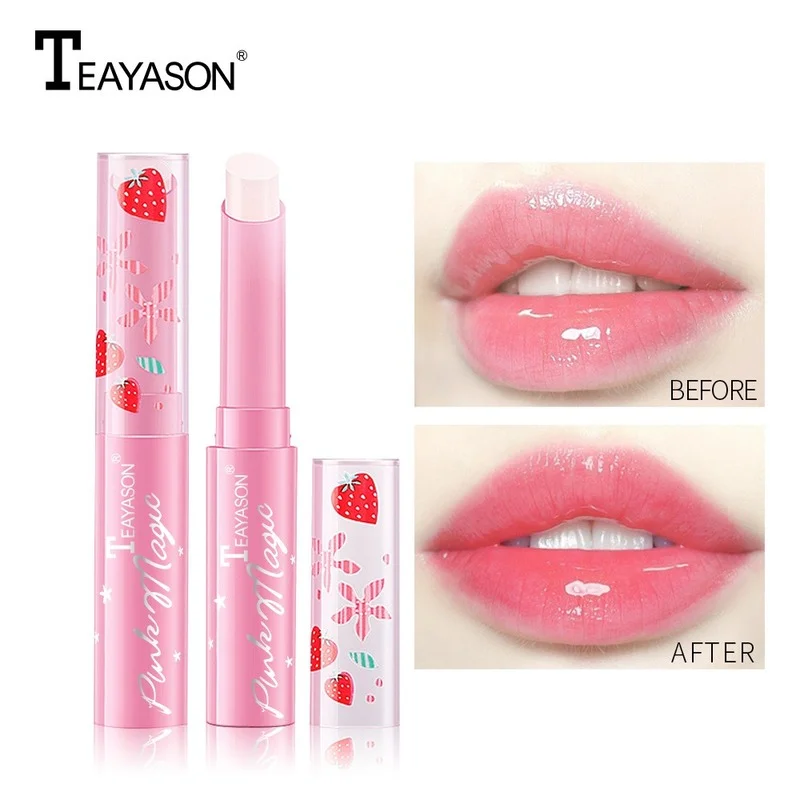 

Strawberry Flavor Small Discoloration Lip Balm Lasting Moisturizing Fade Fine Lines Lip Care Lip Oil Makeup Lip Gloss