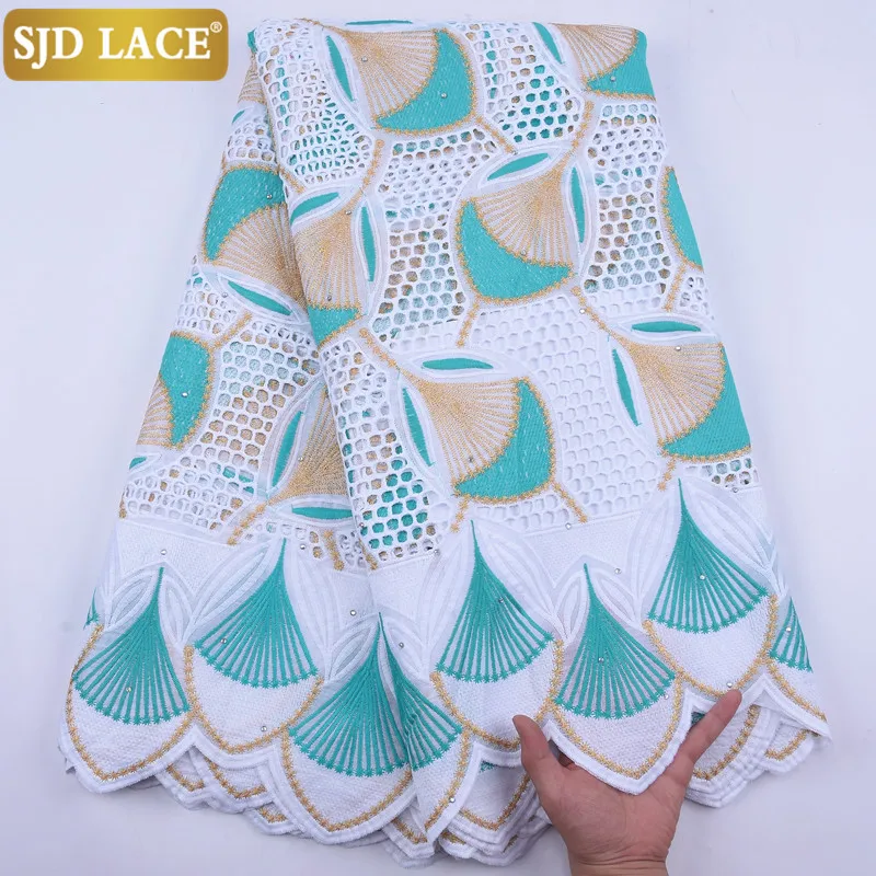 Кружевная африканская кружевная ткань SJD высокое качество чистый хлопок с