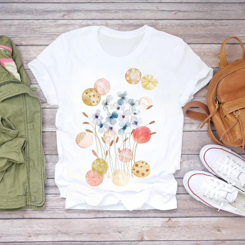 

Women Summer Sunflower Watercolor Flower Floral Lady Fashion Print T-shirts Top T Shirt Ladies Womens Graphic Female Tee T-Shirt