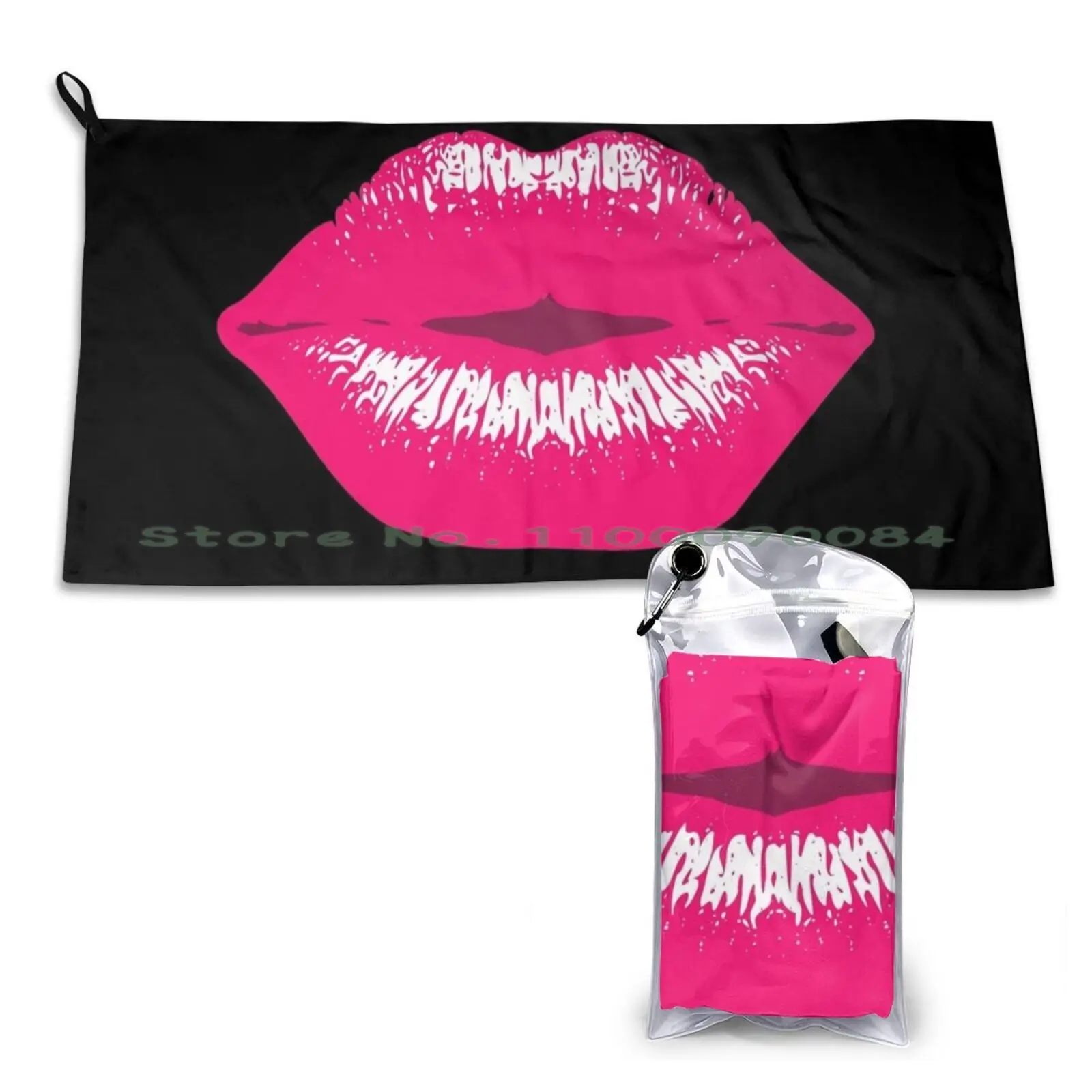 

Pink Kiss Kissing Lips Lipstick Lipgloss Quick Dry Towel Gym Sports Bath Portable Chania International Airport Ioannis