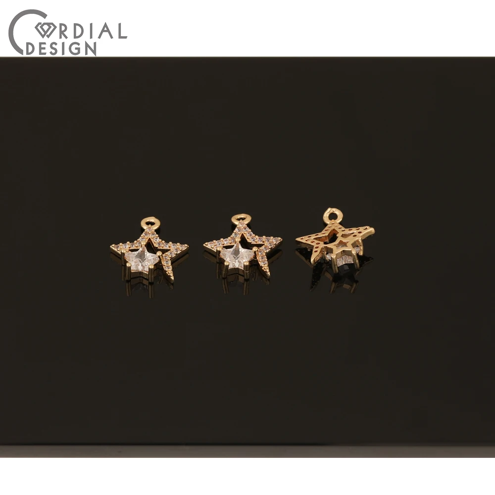 

Cordial Design 50Pcs 12*13MM DIY Pendant/Earrings Accessories/Hand Made/Jewelry Findings & Components/Earring Making/CZ Charms