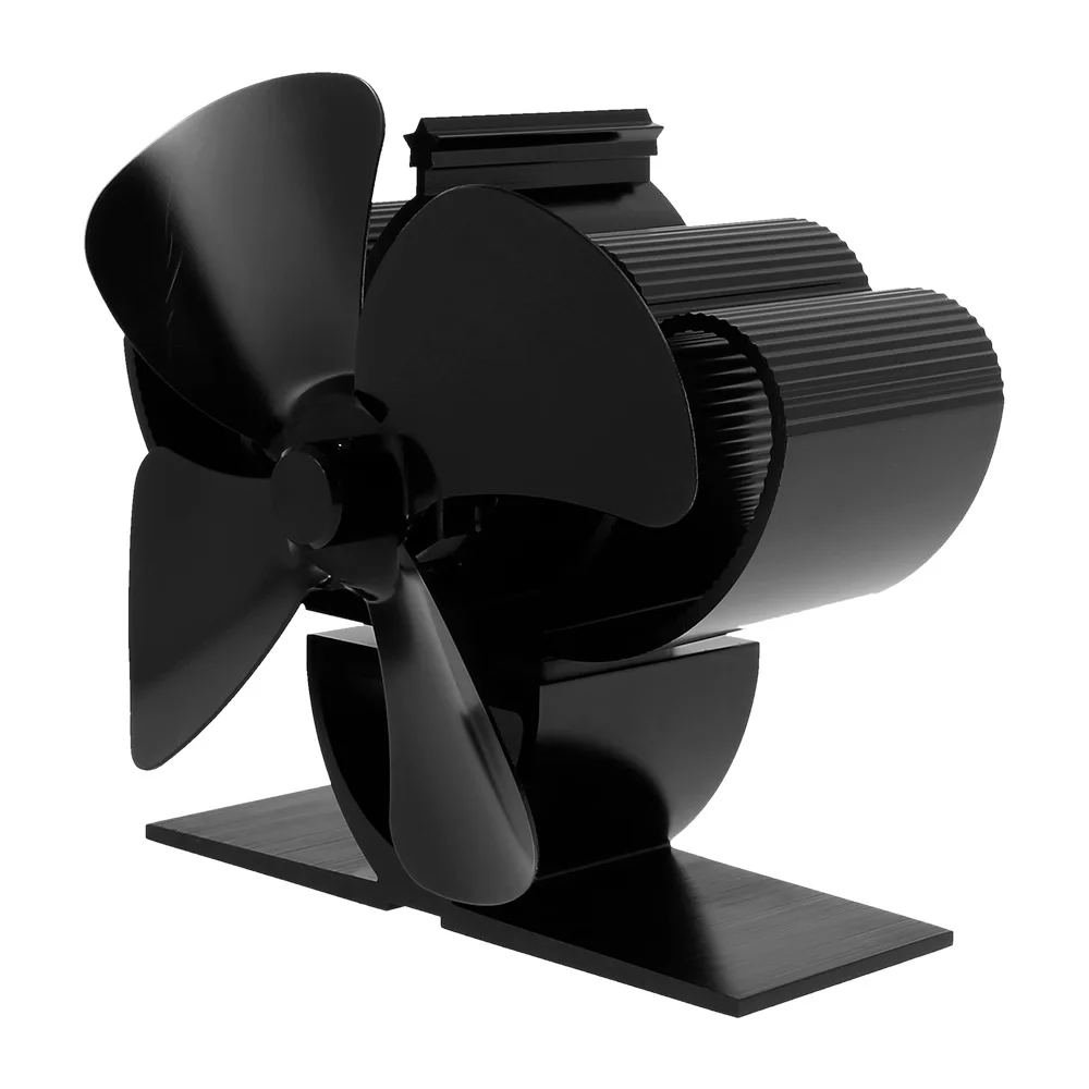 

4 Blade Fireplace Fan Heat Self-Power Wood Stove Fan Burner Efficient Fireplace Electric Flame Quiet Fan Home Heat Distribution