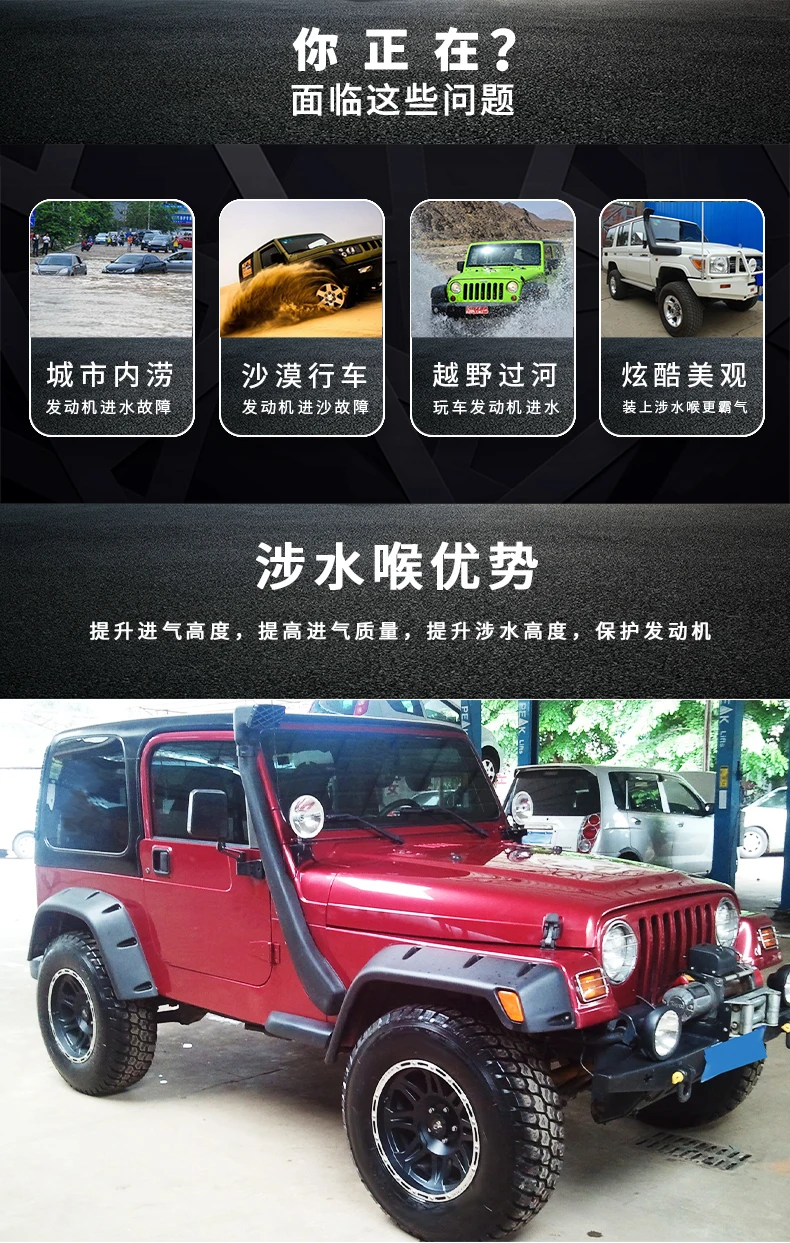 Для Jeep Wrangler TJ звукосниматель модификация болотный шланг болотная Высокая впускная труба Вранглер TJ воздушные заборы части