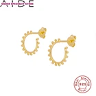 AIDE c-образные серьги-гвоздики для женщин золото 925 серебряные серьги 2020 модные серьги ювелирные изделия с цирконием, Серьги Brincos, можно носить с Aretes