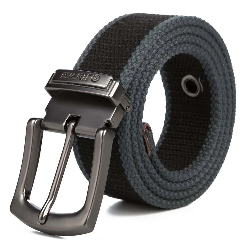 Canvas belt men and women casual jeans belt young students knitted buckle belt 3.8cm wide