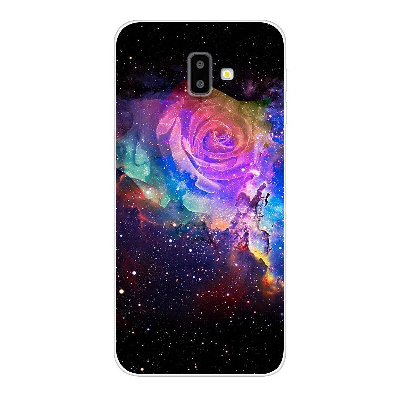 Сиренево-синего цвета Чехол J6plus Capas для samsung J6 Plus, силиконовый мягкий чехол из ТПУ с принтом для samsung Galaxy J6 Plus J 6 Plus J610 J610F J6+ чехол - Цвет: Сиренево-синего цвета