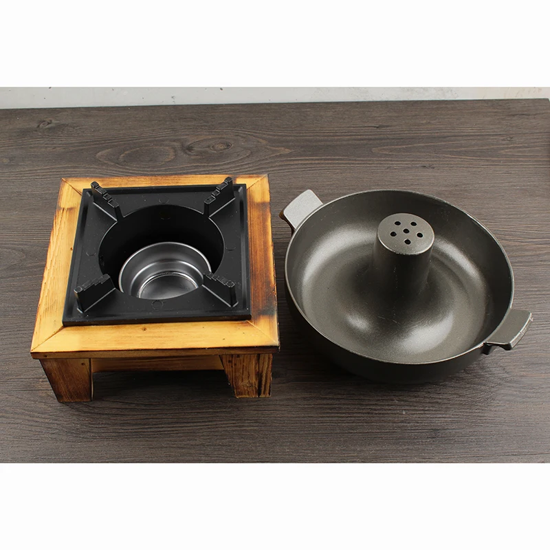 

Japanese style wooden frame liquid solid alcohol stove small elephant pot aluminum alloy special stew soup hot pot pan cooker