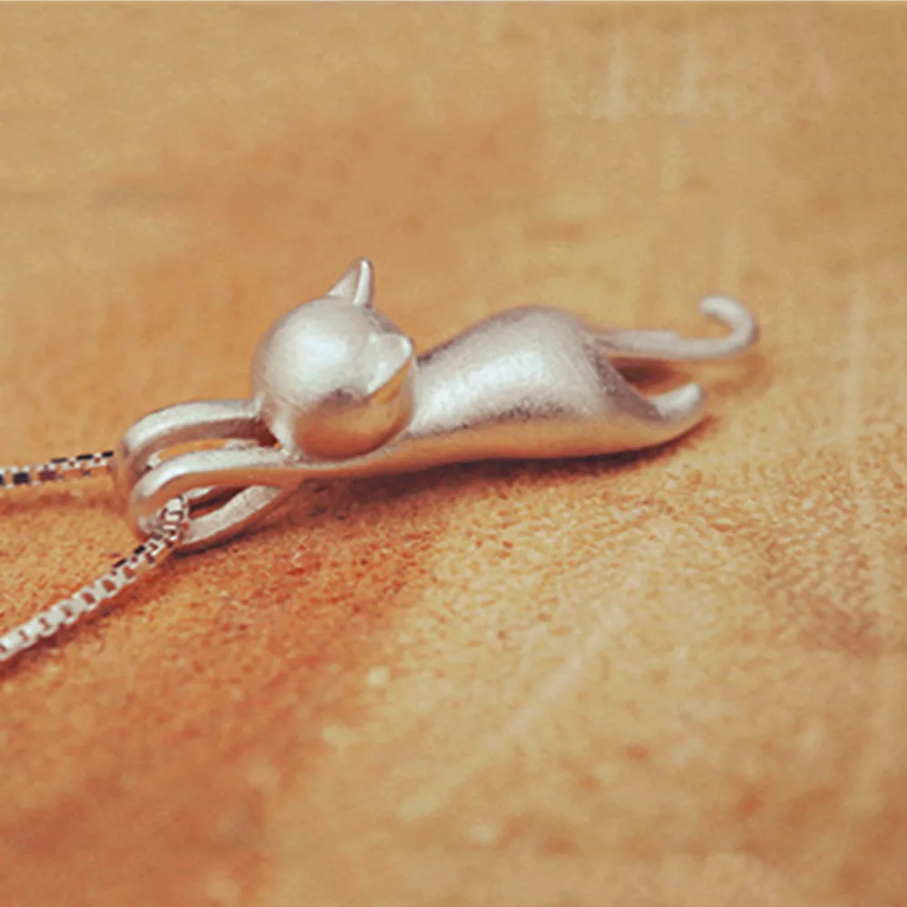 Женское милое крошечное ожерелье с котенком кулон ювелирное изделие подарок