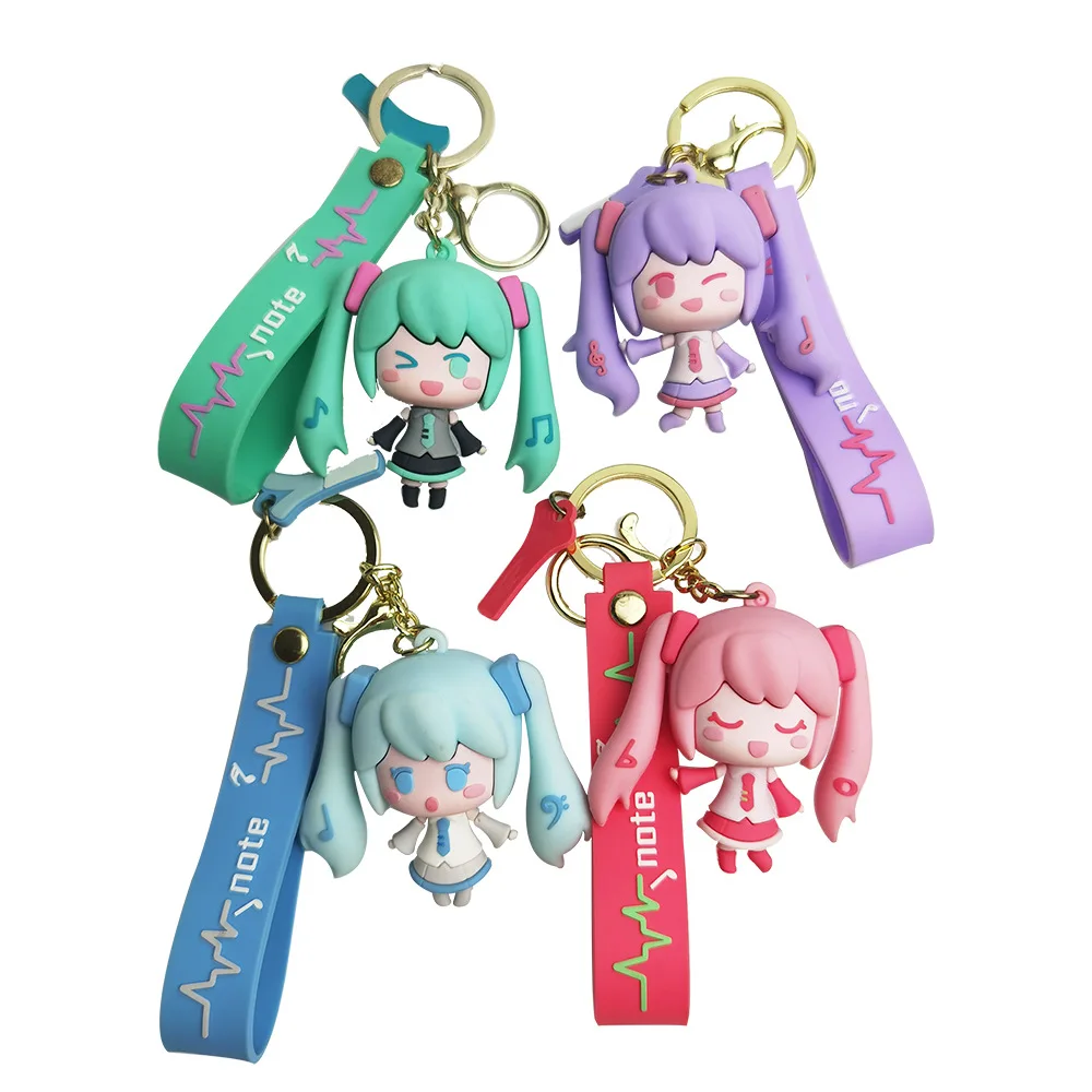 

Wholesale And Retail 3D Kawaii Hatsune Miku Exquisite Keychain Toy Doll Car Keychain Backpack Pendant For Family And Friends