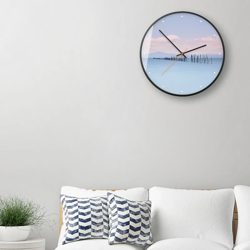 

Sea fashion wall clock artistic mood living room fashion wall clock ultra quiet luxury decorative wall watch