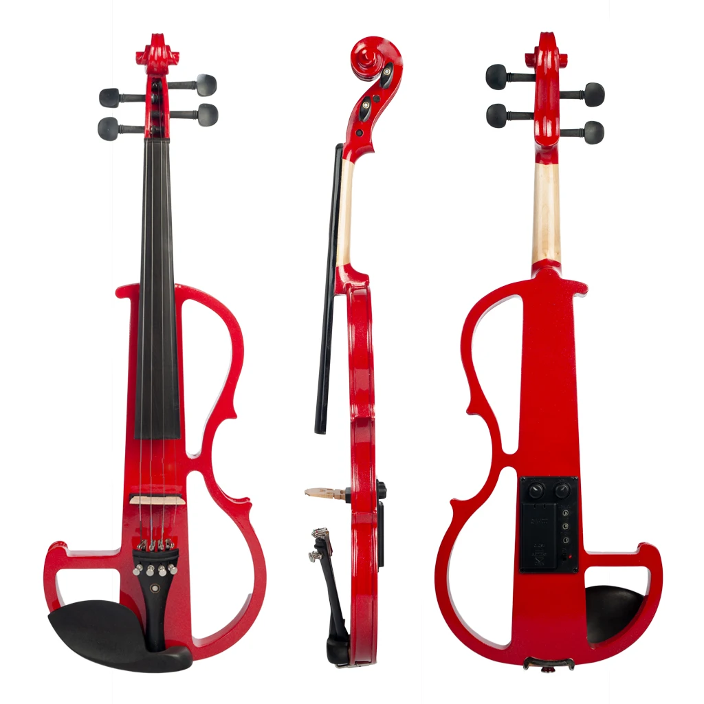 NAOMI Electric Violin Full Size 4/4 Electronic Silent Violin Set Solid Wood Body Ebony Fittings for Students Adults Beginners enlarge