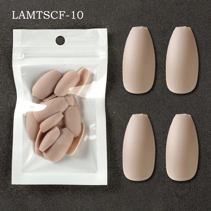 Матовый телесного цвета Цвета накладные ногти 24 предмета в комплекте футболки