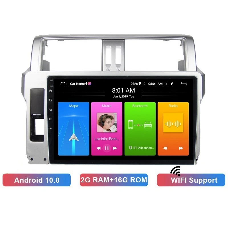 

10 Inch Android 10 HD Car MP5 Player Stereo Radio Wifi Bluetooth GPS Navigation for Toyota Land Cruiser Prado 2014-2017