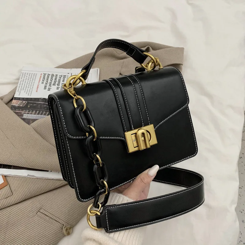 

Retro small bag female bag 2021 new trendy net red ins wild shoulder bag simple texture portable messenger bag