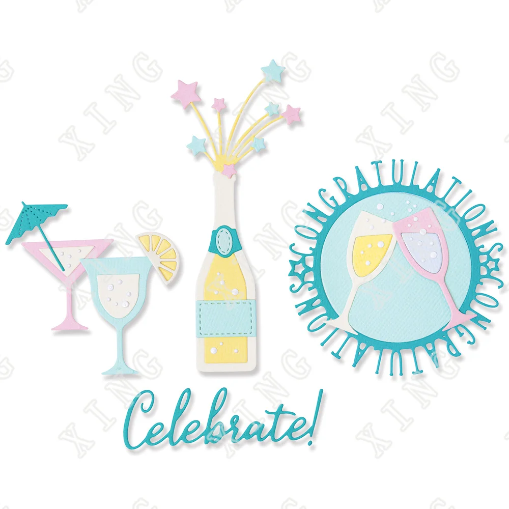 

Arrival in 2022 New Bottles & Glasses Metal Cutting Dies Maker for Diy Scrapbooking Cut Stencils Photo Album Handmade Decoration