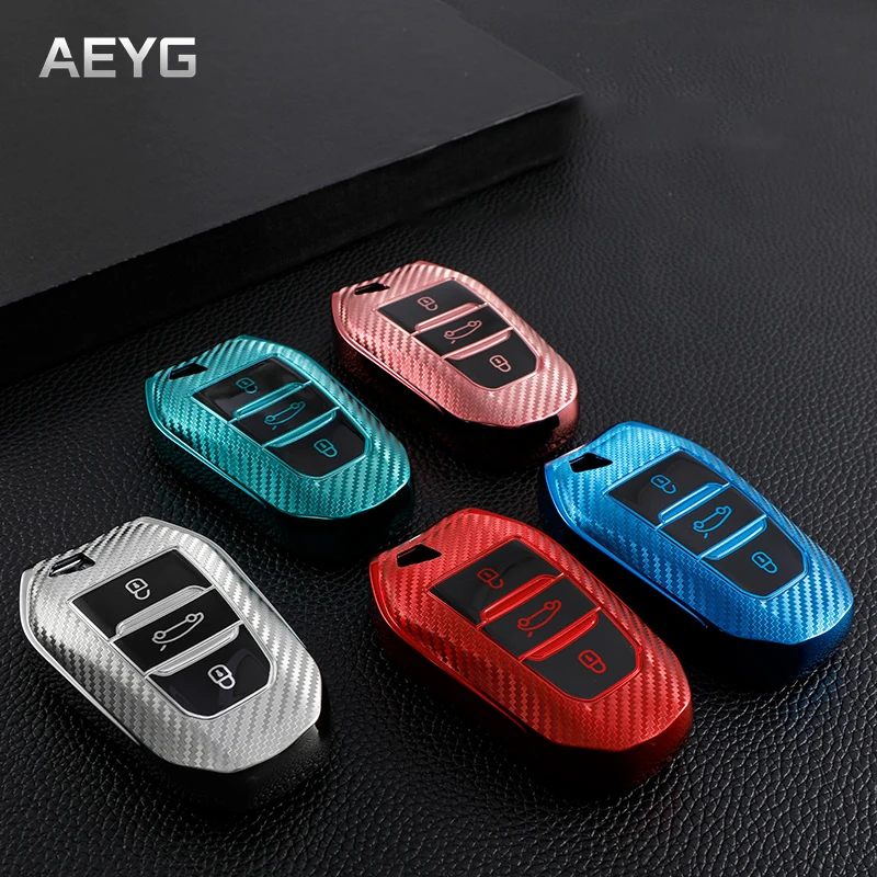 

Carbon Filber Tpu Car Smart Key Case Cover Shell Fob For Peugeot 2008 3008 5008 For Citroen C4 C6 C3-XR Picasso DS3 DS4 DS5 DS6