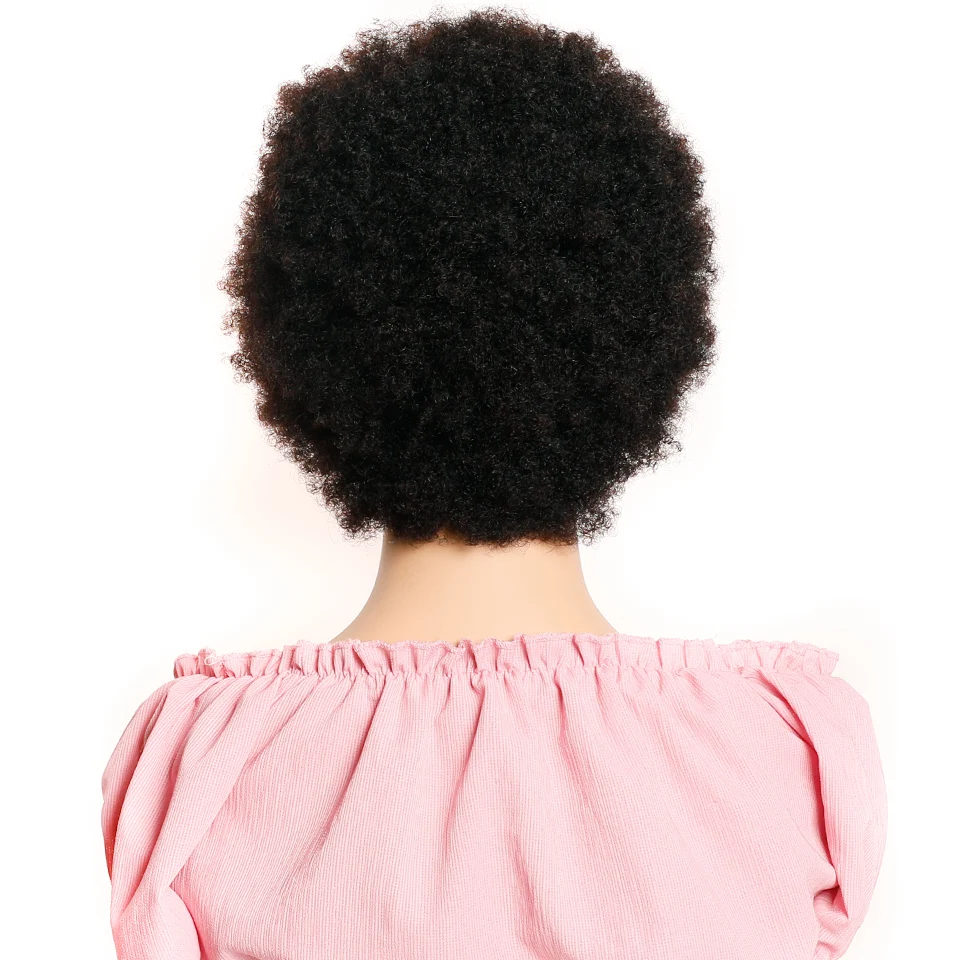 Парики из коротких натуральных волос афро предварительно выщипанные