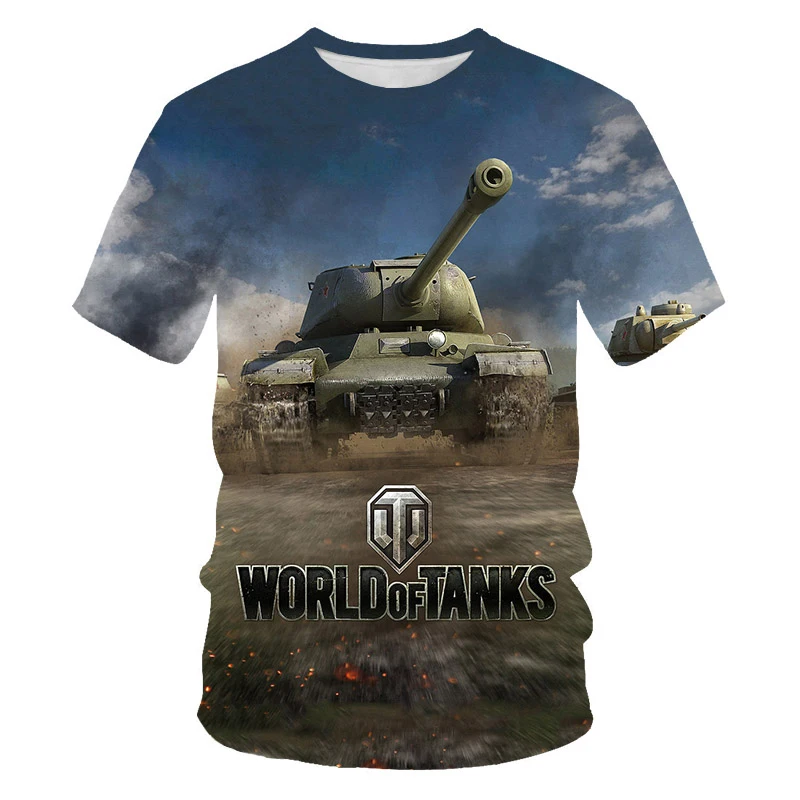 

Summer Hot Sale Men's 3DT Shirt Streetwear Game Movie Tank Battle Oversized T-shirt Casual Soft Texture Men's Clothing