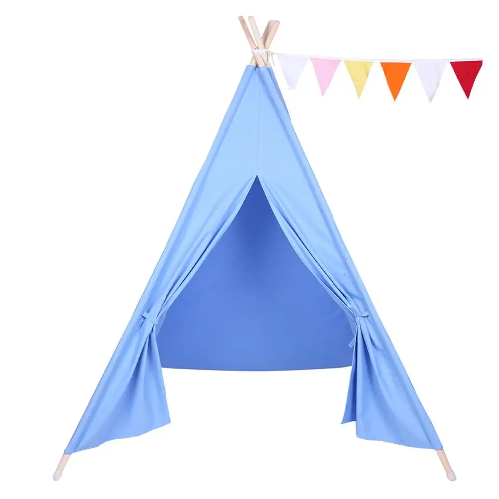 

Indian Tent Children Teepee Tent Baby Indoor Dollhouse with Coloured Flag Children Playhouse Family Friend Camping Practical Toy