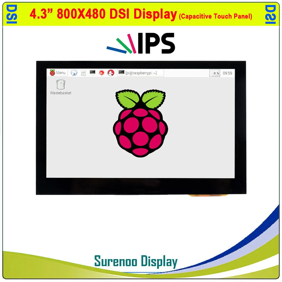 Panel táctil capacitivo multitáctil para Raspberry Pi, pantalla de 4,3 pulgadas, 4,3x800, 480, MIPI, TFT, DSI
