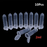 10pcslot 2ml clear micro plastic test tube centrifuge vial snap cap container for laboratory sample specimen school supplies
