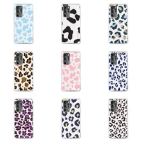 leopard print phone case for huawei p40 p30 p20 mate honor 10i 30 20 i 10 40 8x 9x pro lite transparent cover