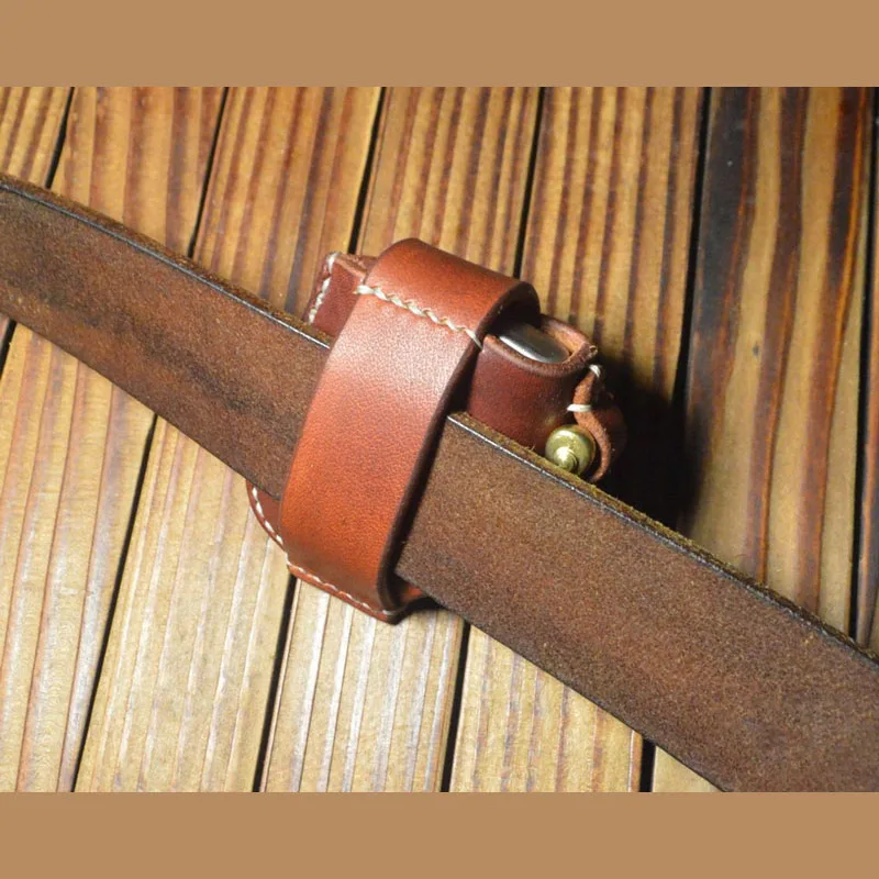 Handmade leather lighter protective sleeve case Z shape style Genuine cowhide car keys bag key chain holder | Дом и сад