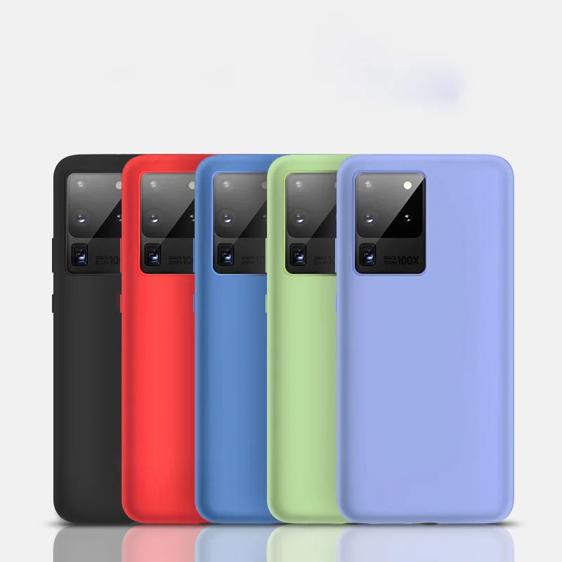 Мягкий Жидкий Силиконовый ТПУ чехол для Samsung Galaxy S20 Ультра телефона S10 5G Note 10 Plus s10 e