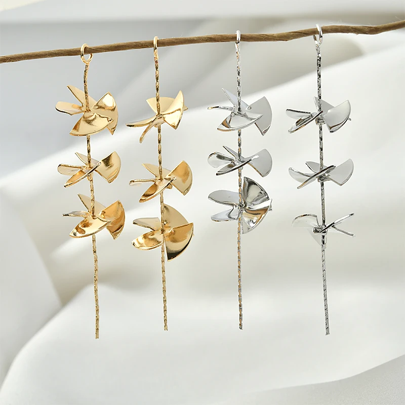 Серьги ручной работы с медным покрытием 18 К настоящее золото передовое чувство