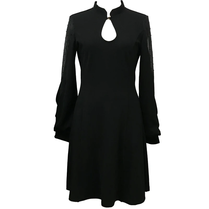 

Autumn and Spring dress women dress 2019 new Autumn fashion black sexy see through plus size 5xl short dress korean ladies dress