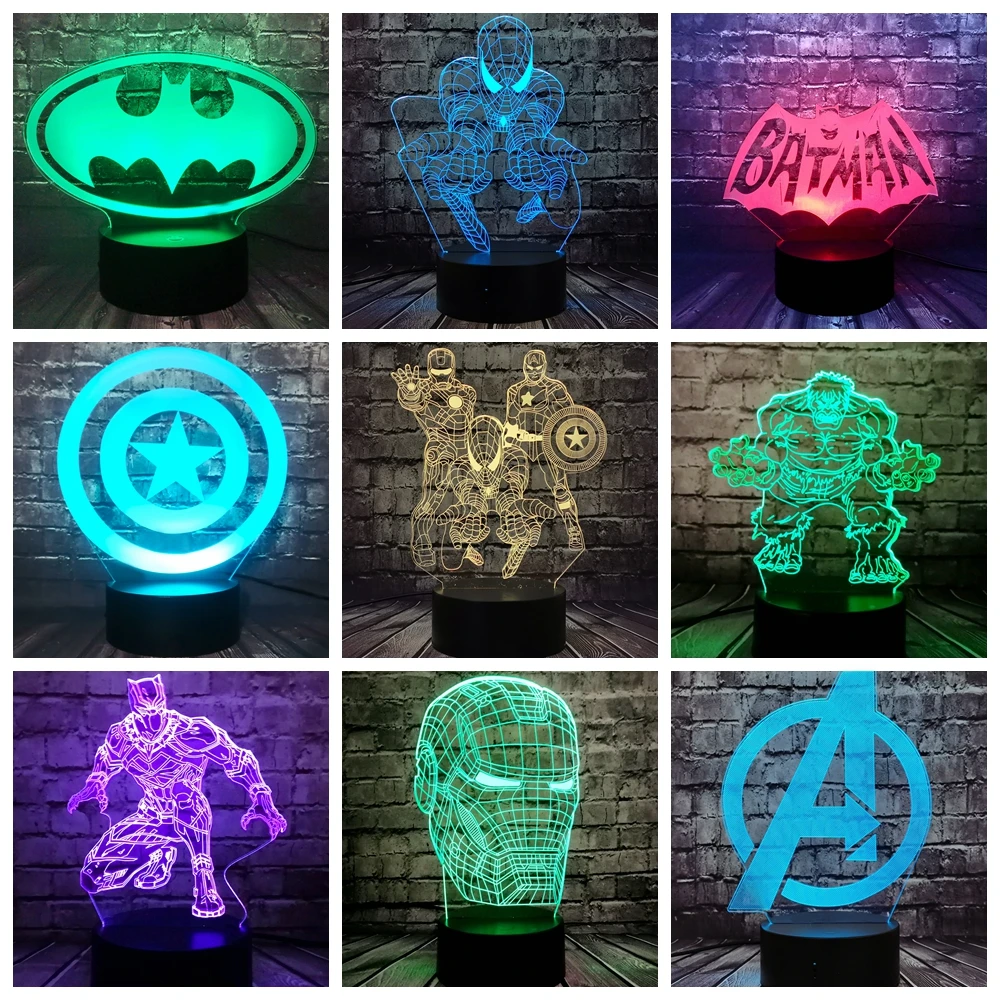 

Ночник 3d в стиле аниме A Shield для детей, декор для детской комнаты, ночник с капитаном комиксом, дропшиппинг