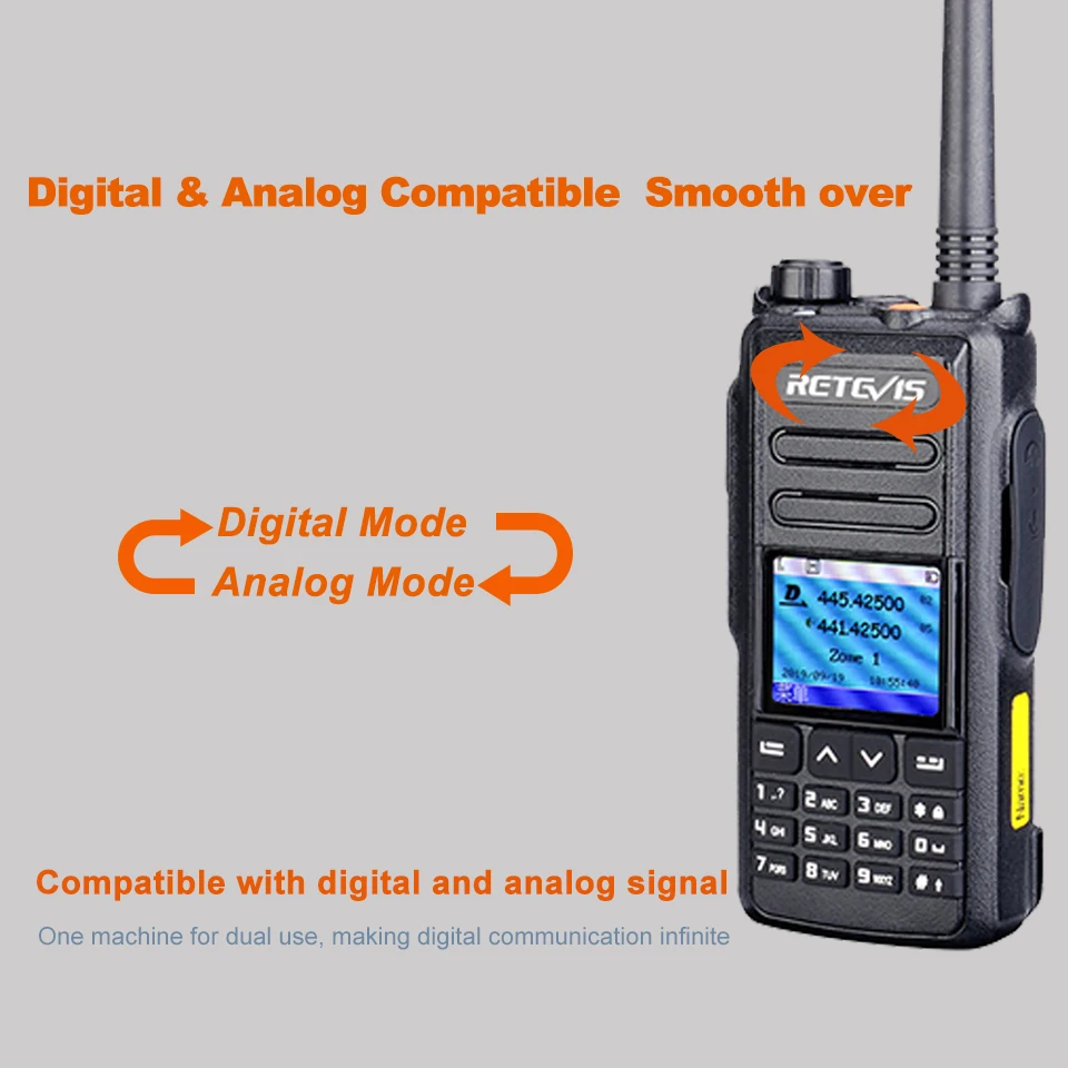 retevis rt72 dmr digital walkie talkie 5w uhf vhf dual band two way radio 4000 ch sms gps digital radio handheld ham transceiver free global shipping
